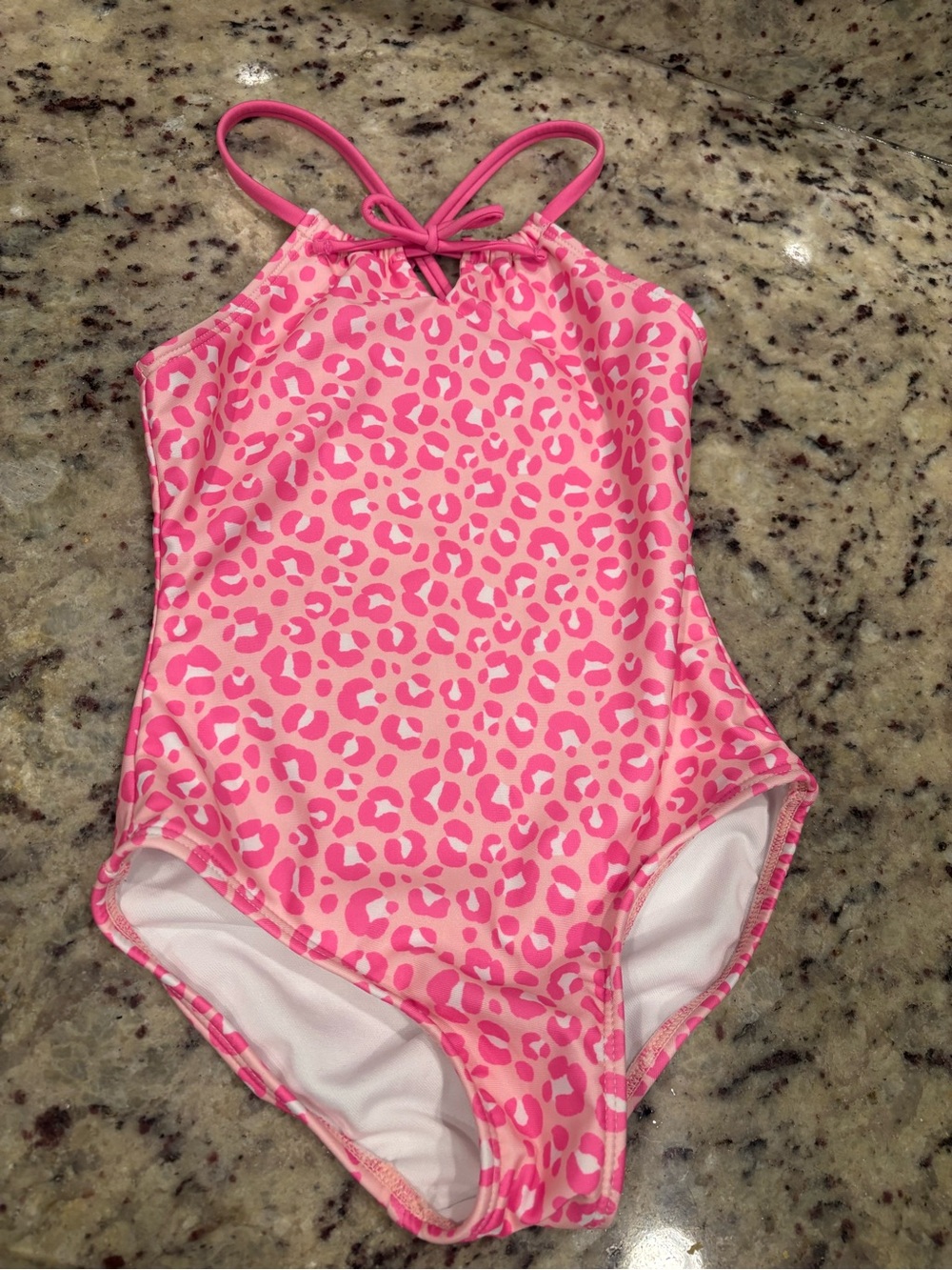 Cat & Jack cheetah Print One Piece Swimsuit Size S (6/7)